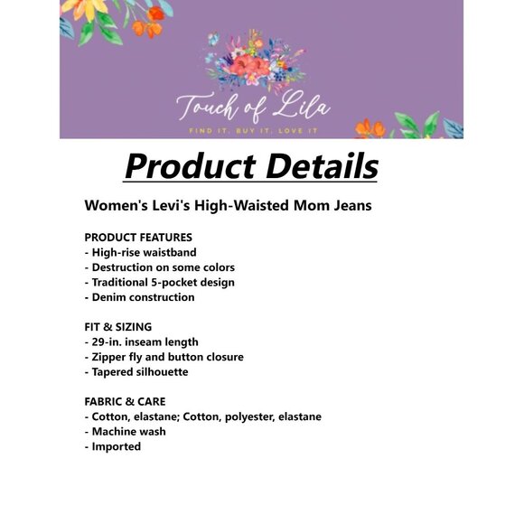 Womens Levis High Waisted Mom Ripped Jeans Size 26x38 - Picture 16 of 16